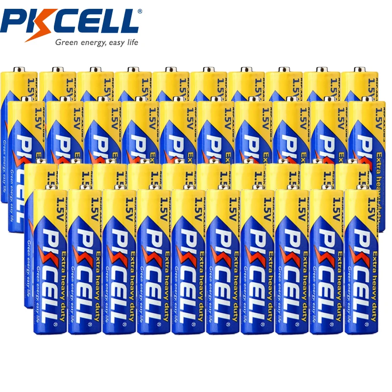 40 шт./лот PKCELL 20 шт. 1.5В R03P AAA батарея + AA батареи R6P сухие 2а/3А и первичные