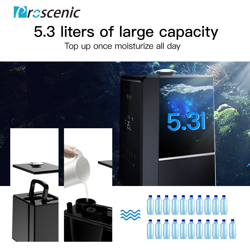 Увлажнитель воздуха Proscenic smart 5.3L теплый и холодный туман ультразвуковой