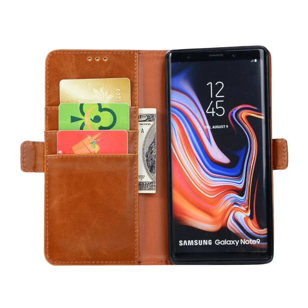 Из искусственной кожи с откидной крышкой чехол для телефона samsung Galaxy S9 S8 плюс S7 S6