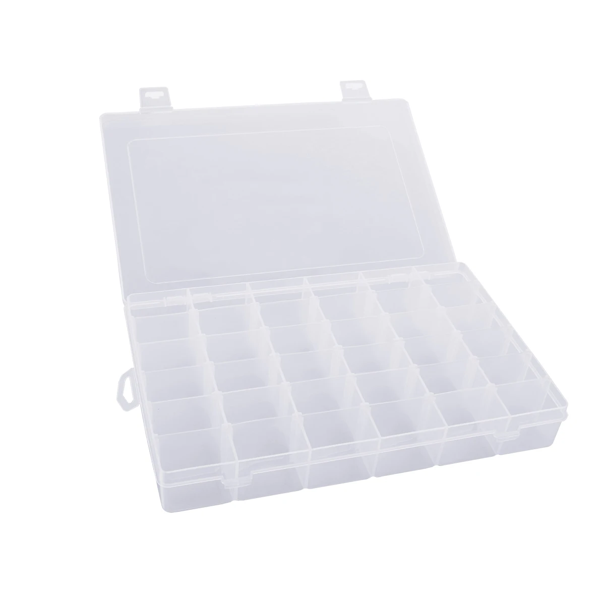 OULII 36-Grid Clear Hard Plastic Adjustable Jewelry Organizer Box Storage Container Case with Removable Dividers (Transparent) | Дом и сад