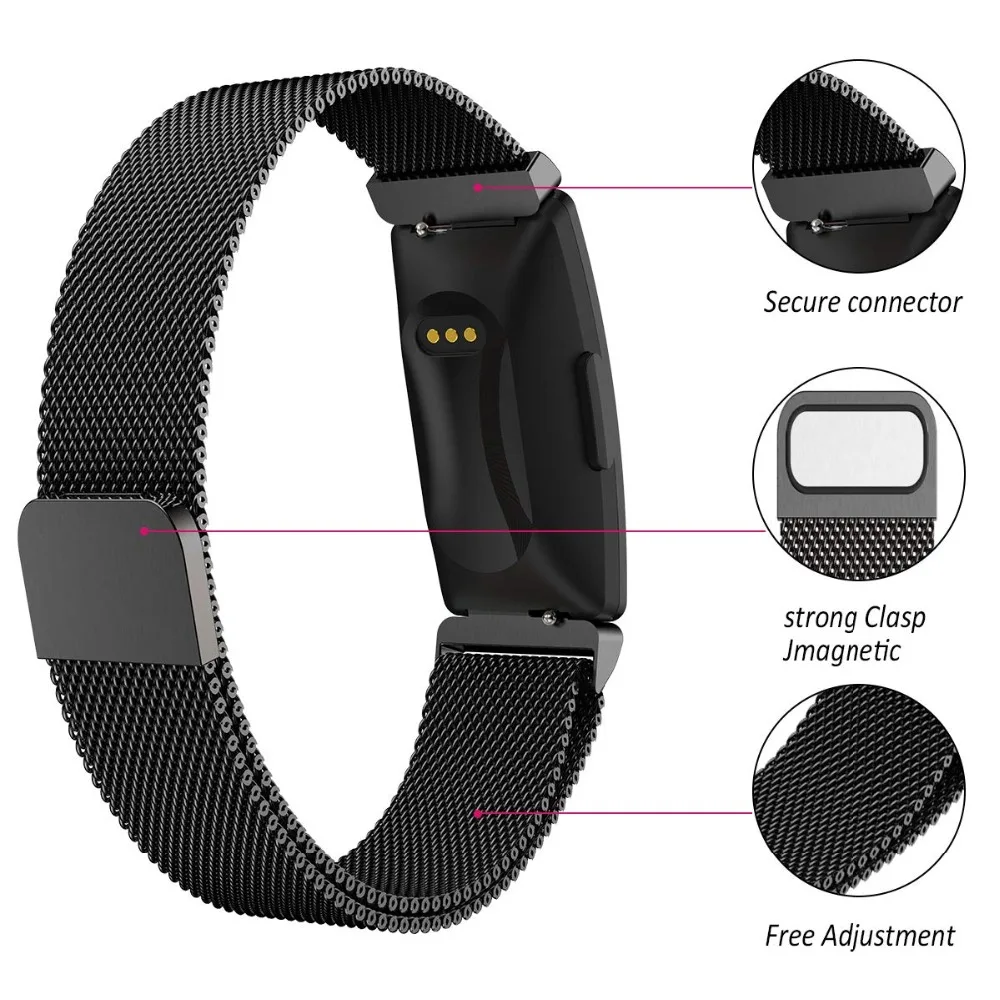 Магнитный ремешок из нержавеющей стали для Fitbit Inspire сменные браслеты миланские