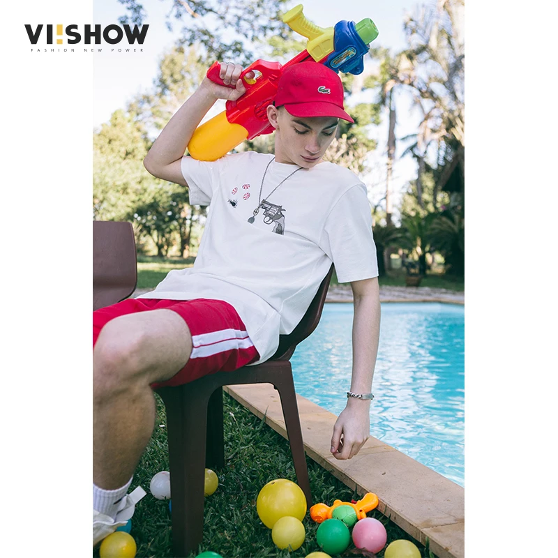 VIISHOW пули и пистолеты напечатаны футболки с коротким рукавом мужские 2018 летние