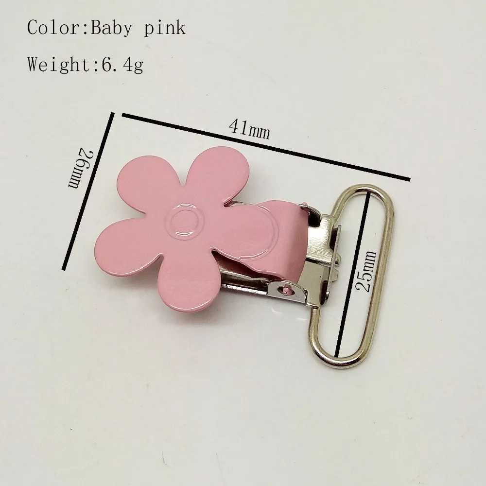 

Новинка, металлические зажимы для подтяжки, 50 шт., зажимы в форме цветка для пустышки, оптовая продажа, металлические зажимы с эмалью