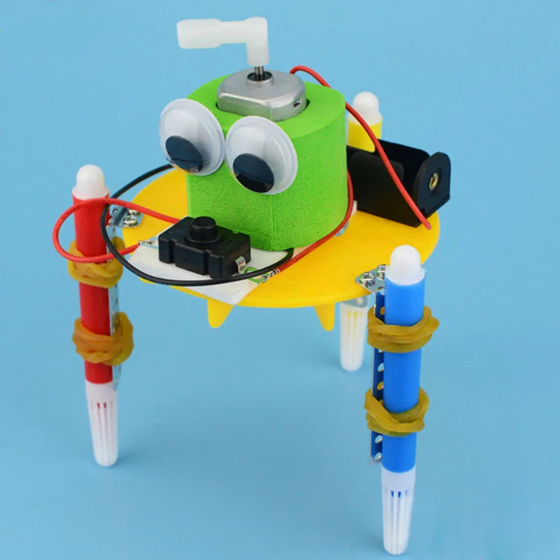 DIY Physics Science Experiment Robot Painting Intelligent Creative Electric Toy Handmade Assemble Toys for Student | Игрушки и хобби