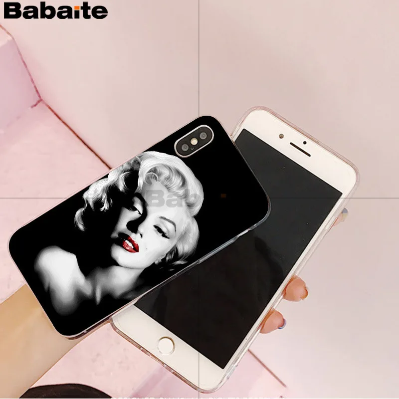 Marilyn Monroe мягкий чехол для телефона из ТПУ iPhone X XS MAX 6 6s 7 7plus 8 8Plus 5 5S SE XR 12 mini