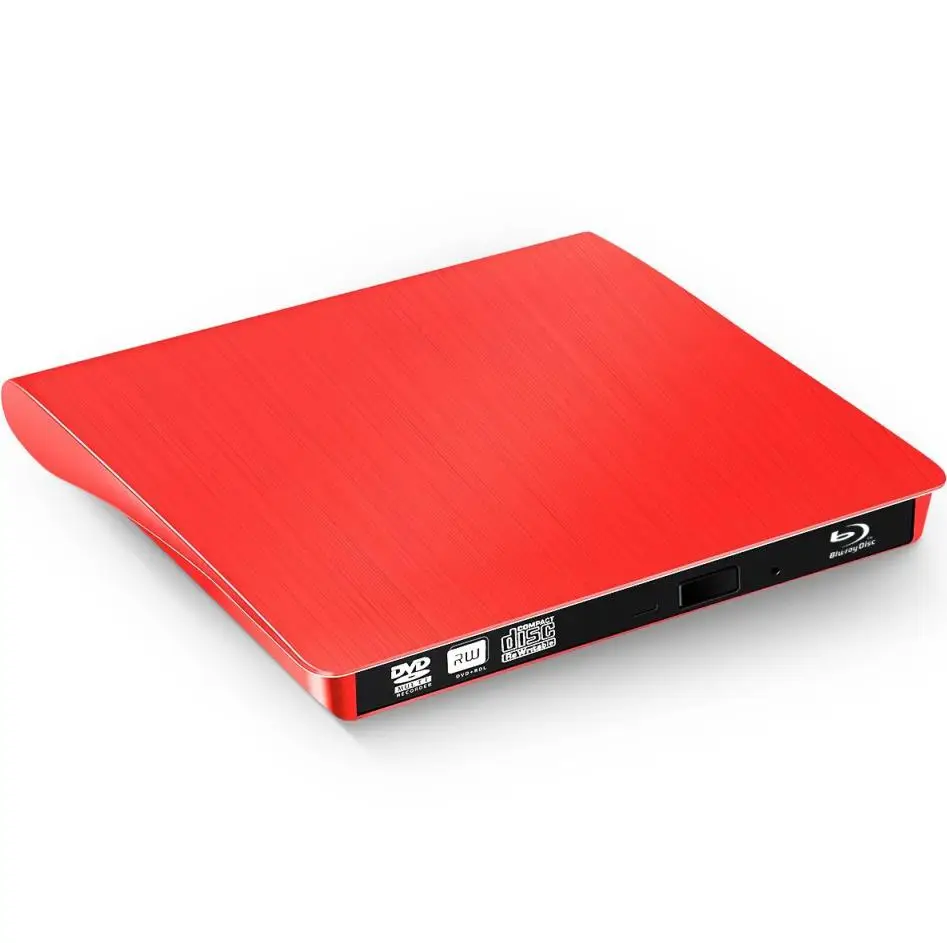 Red USB 3,0 Bluray привод CD DVD RW ГОРЕЛКА писатель Blu ray BD-R плеер оптический привод для ноутбука hp Macbook окно 10 - Цвет: Red