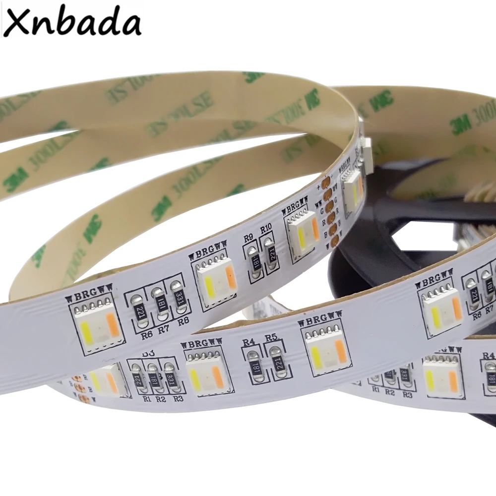 SMD5050 RGB+ CCT(белый+ теплый белый) светодиодная лента светильник 60Led/m DC12V 24V CW+ RGB+ WW чипы гибкая светодиодная лента 5 м/лот