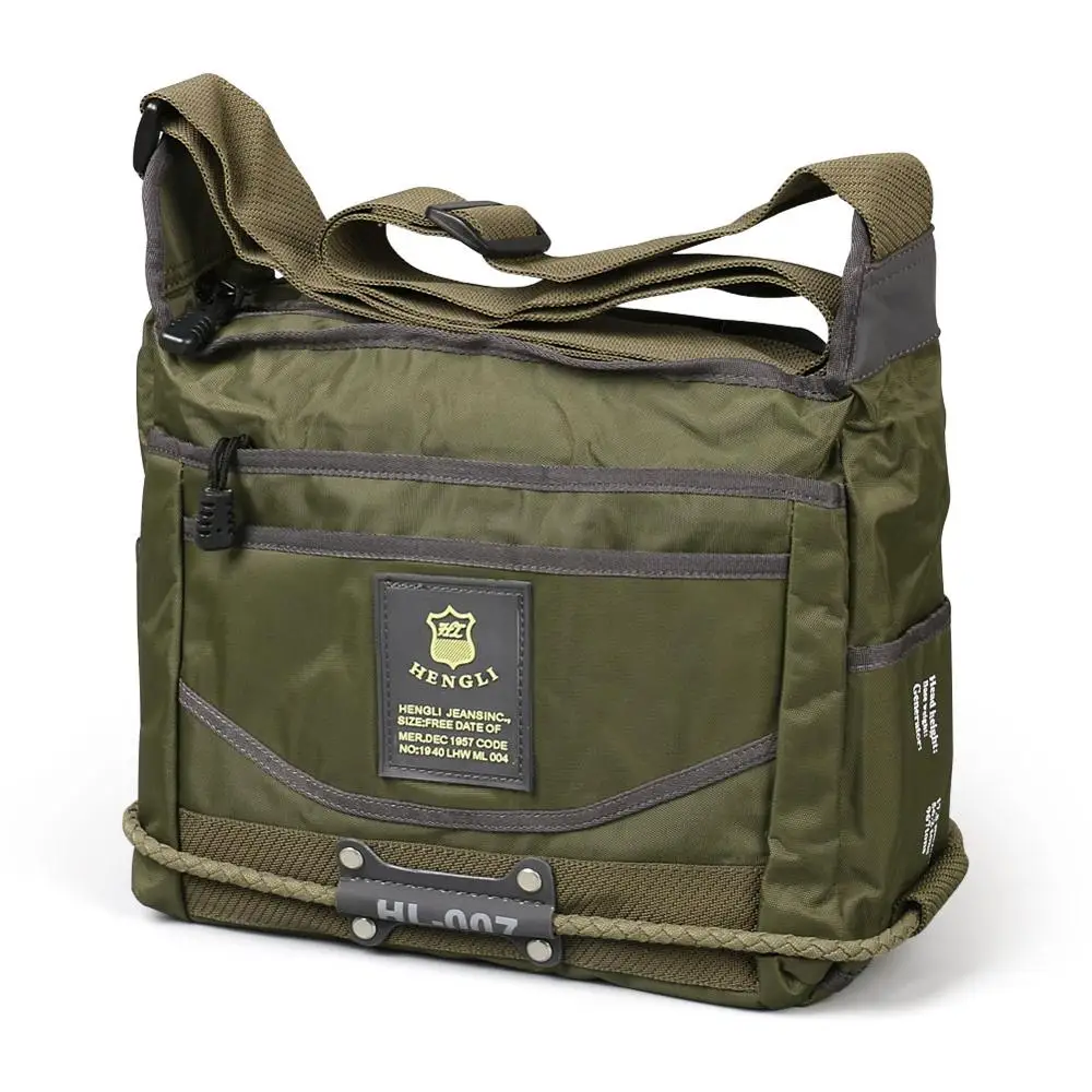 Army Green Ruil, мужские холщовые сумки-мессенджеры, водонепроницаемые, ткань Оксфорд, повседневные, многофункциональные, дорожные сумки через плечо - Цвет: Army Green