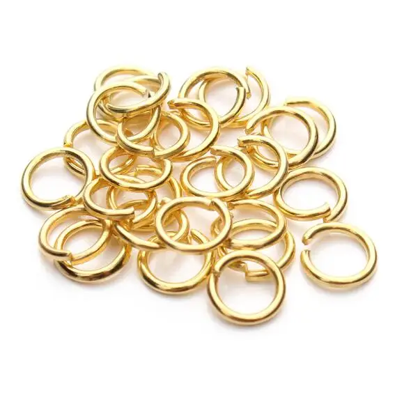gold color Прыжок моды Разделение кольца KC Золотой/Серебряный/пистолет черный Цвет открытия соединения колец подходит для ювелирных изделий орнамент 3/4/5/6/7/8/10/12 мм - Цвет: gold color