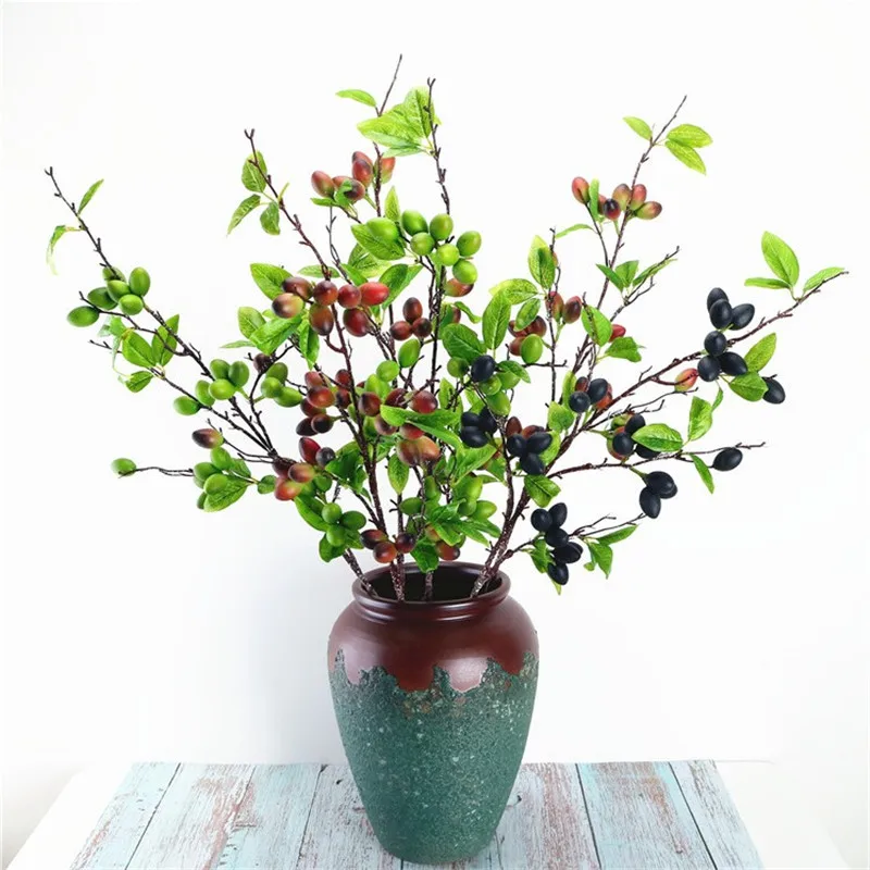 Искусственные растения 6 шт. искусственные ягоды (5 стеблей/шт) длина 36 22 дюйма