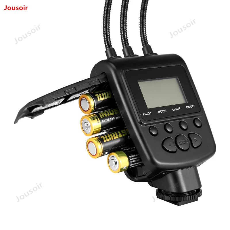 Светодиодный макро фонарик с двумя головками лампа для камеры металлическими