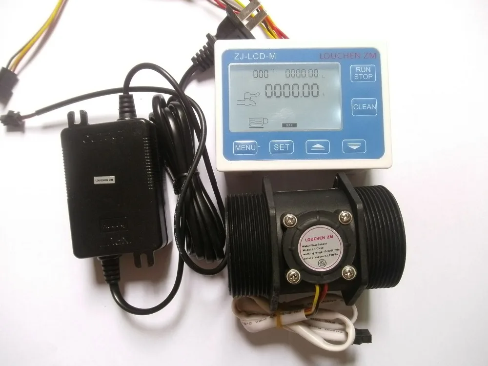 Medidor de Sensor de Água de Fluxo + Display Power + Sensor de Temperatura Min + 24v Polegada Controlador 5-300l – g 2 Lcd
