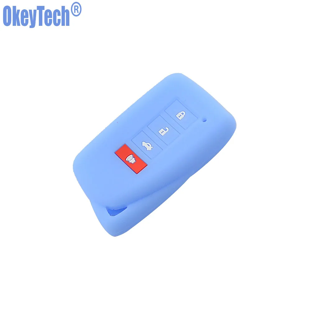 Light Blue OkeyTech 4 кнопки силиконовый для ключа автомобиля подходит для Lexus NX 200 NX300H RX 350 450H ES 350 GS IS LS GS RC F брелок держатель - Название цвета: Light Blue