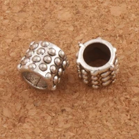 dots alloy metal big hole beads 8 4x8 4x7 4mm 43pcs zinc alloy fit european charm bracelets jewelry diy l1466