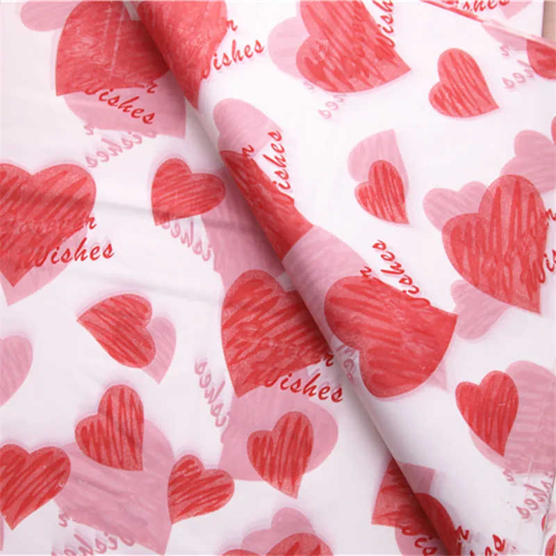 2021 New Design Wholesale 100pcs/lot 30*40cm Luxury Large Red Sweet Heart Packaging Bags Plastic Wedding Gift | Дом и сад