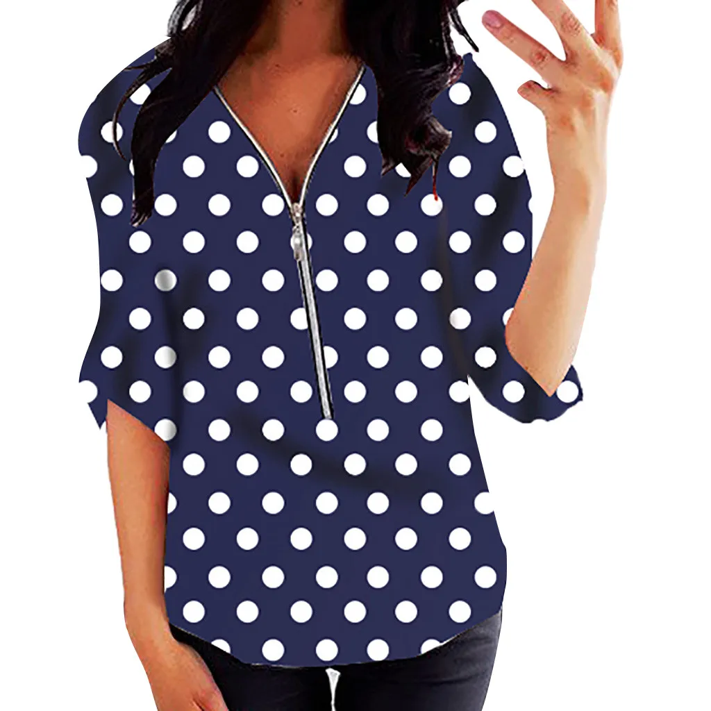 Женские кружевные топы на молнии с длинным рукавом и принтом |