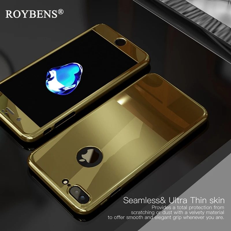 For iPhone 7 Case Luxury 360 Plating Mirror for Plus Ultra Thin Smooth Glossy Shockproof Cover iPhone7 4.7 5.5 |