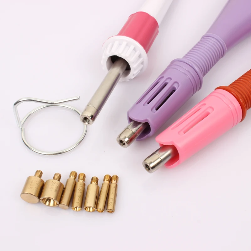 EU/US plug purple/pink/white 7 Tips 5 Seconds Fast Heated! Iron-on Hot Fix Rhinestone Applicator Wand Heat-fix Tool
