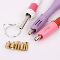 euus plug purplepinkwhite 7 tips 5 seconds fast heated iron on hot fix rhinestone applicator wand heat fix tool