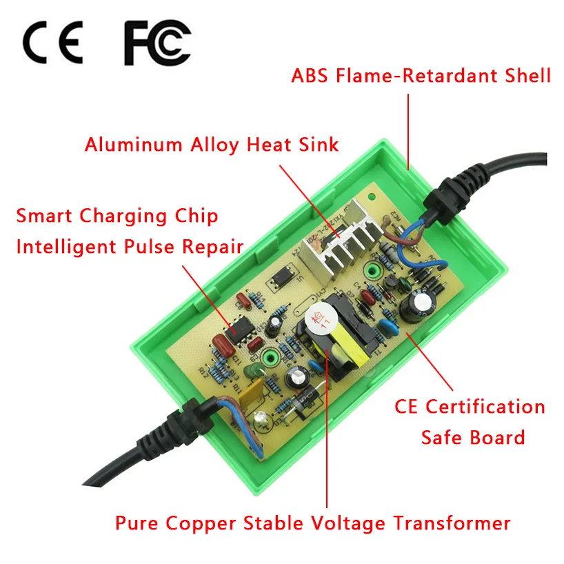 12 V 2A для мотоциклов и автомобилей свинцово кислотный Батарея Зарядное