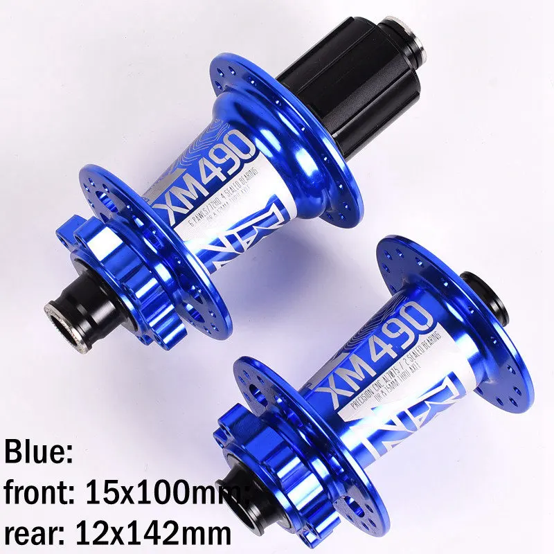 Blue 15x100 12x142mm Koozer XM490 ступицы герметичные 4 подшипника MTB горный велосипед ступица задняя 10*135 мм QR 12*142 мм 28 32 36 отверстия дисковый тормоз ступица велосипеда - Цвет: Blue 15x100 12x142mm