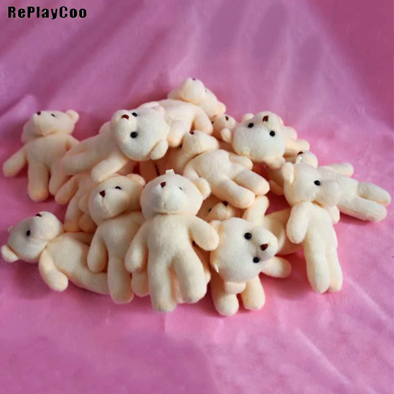 

5PCS/LOTMini Teddy Bear Stuffed Plush Toys 12cm Lovely-shaped Small Bear Stuffed Toys pelucia Pendant Birthday Gift HMR069