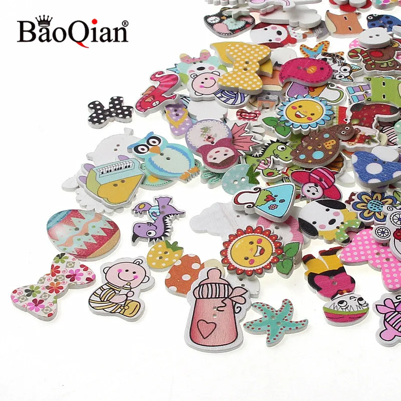 Смешанный стиль 2 отверстия деревянные пуговицы для одежды шитье Ремесло