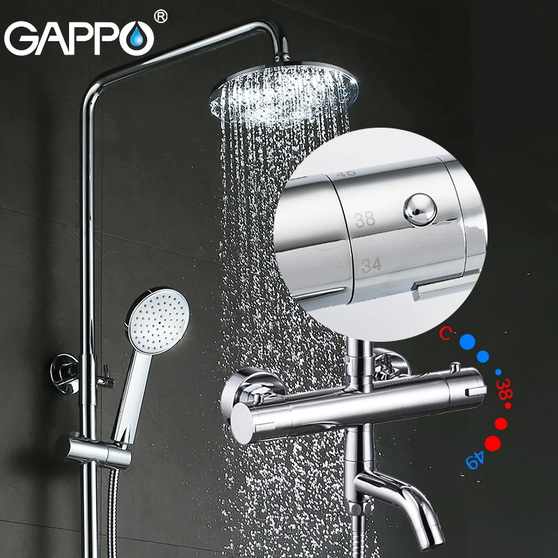 GAPPO смеситель для душа термостат ванная комната кран водопад латунный дождевой