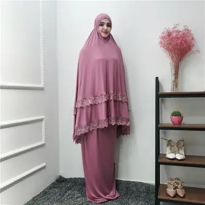 Abaya Robe Femme Дубай, Турция мусульманский хиджаб платье кафтан цзилбаб Восточный халат из марокена молитва ислам ic одежда Рамадан джеллаба - Цвет: Фиолетовый