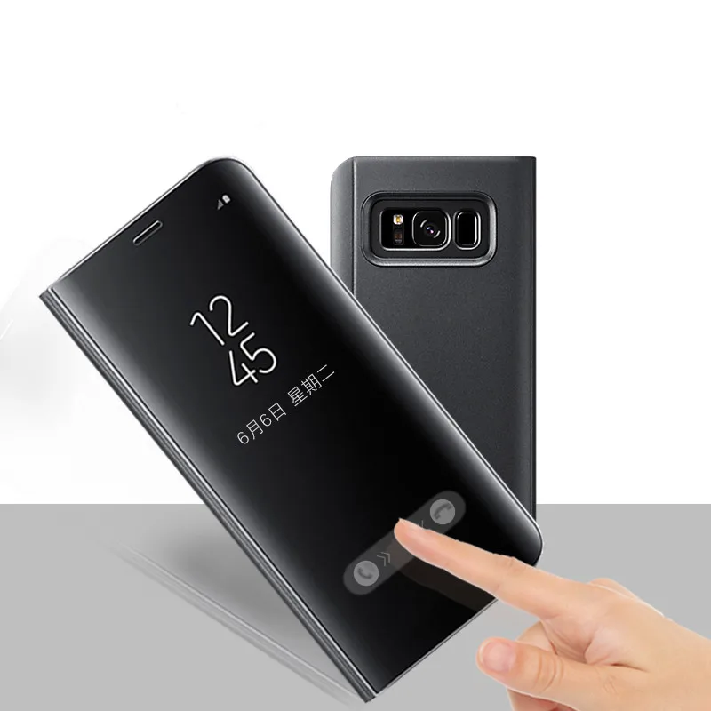 For Samsung Galaxy S6 edge S7 Edge S8 S8Plus Original Luxury Clear View Mirror Flip Case Official Standing Phone Cover | Мобильные