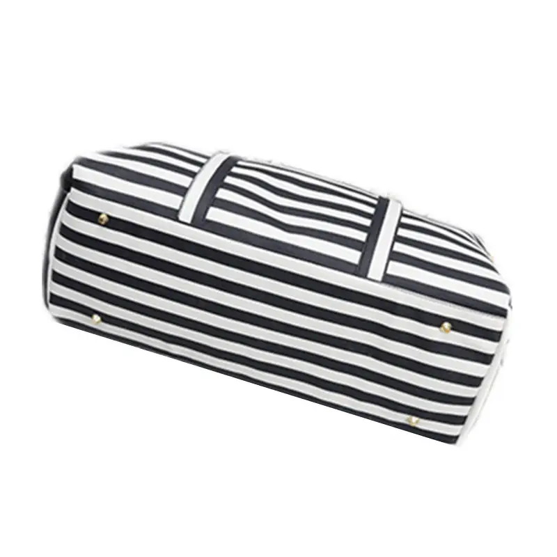 Fashion Carry On Luggage Travel Bags Women Large Capacity PVC Waterproof Duffel Bag Striped Weekend Holdall Travelling Handbag | Багаж и