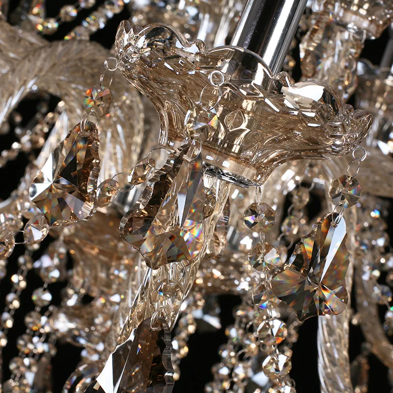 Candelabro led De Cristal K9 moderno, candelabros grandes De Cristal, 6/8/10/15/18 brazos, para sala De estar, candelabros De Cristal modernos