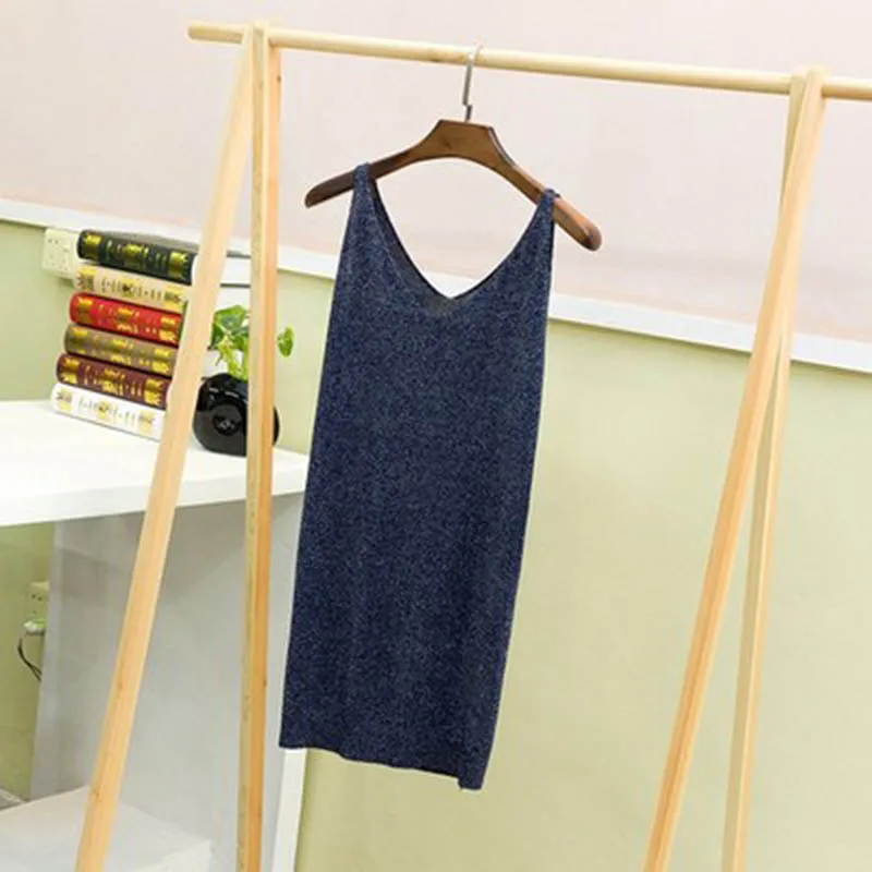 Лето 2019 блестящие облегающие Топы в виде линий жилет Женский разные цвета