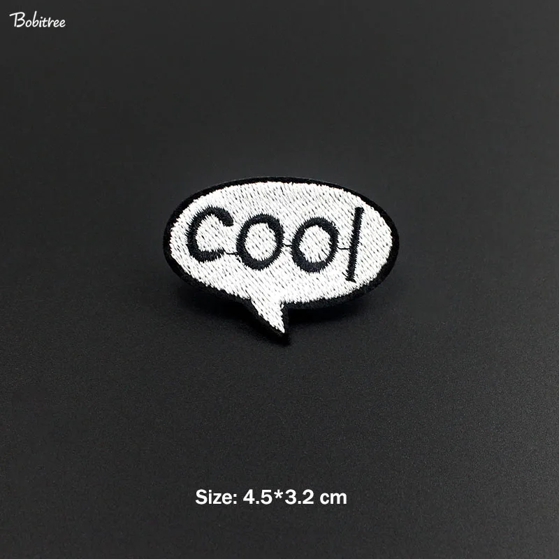 1pcs as photo Популярные WOW OOPS POW HEY Oh Yeah Переводные железные нашивки для одежды вышитые значки для шитья Аппликация DIY наклейки - Цвет: 1pcs as photo