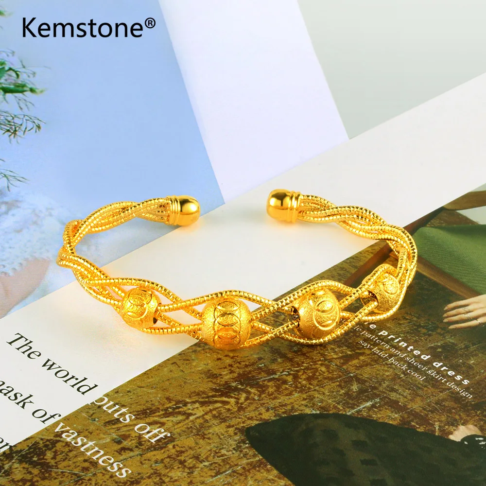 Kemstone золотой цвет многоцветные тканевые бусины настраиваемый Шарм открытые
