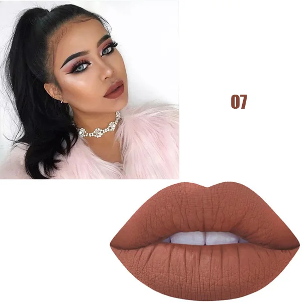 12 цветов MISS ROSE брендовая помада тату Maquillage Batons матовая нюдовая помада Жидкий блеск для губ матовый блеск для губ оттенок губ макияж - Цвет: 07