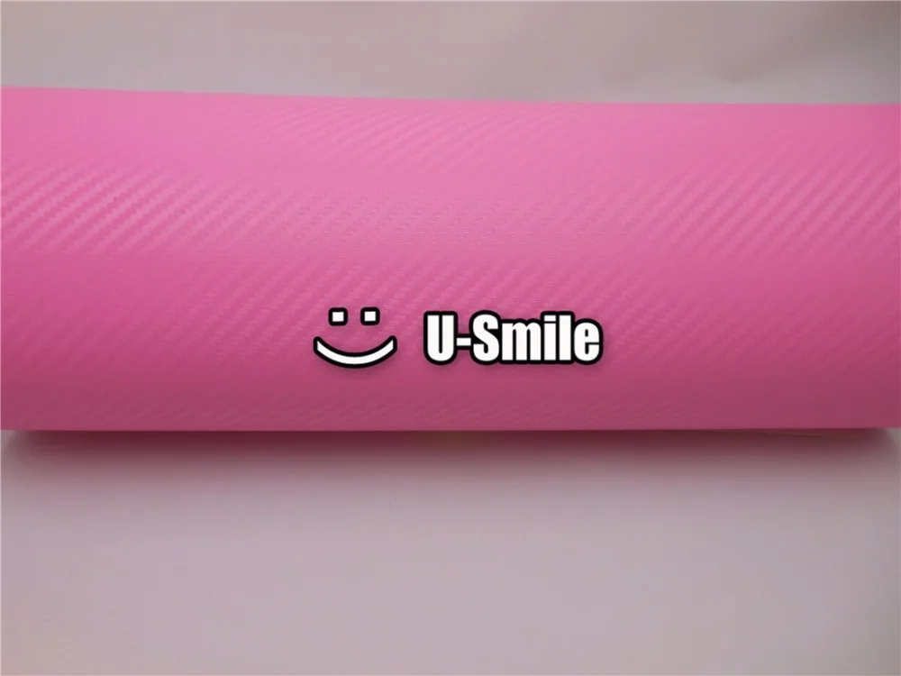 Розовая 3D виниловая пленка из углеродного волокна розовая воздушная для