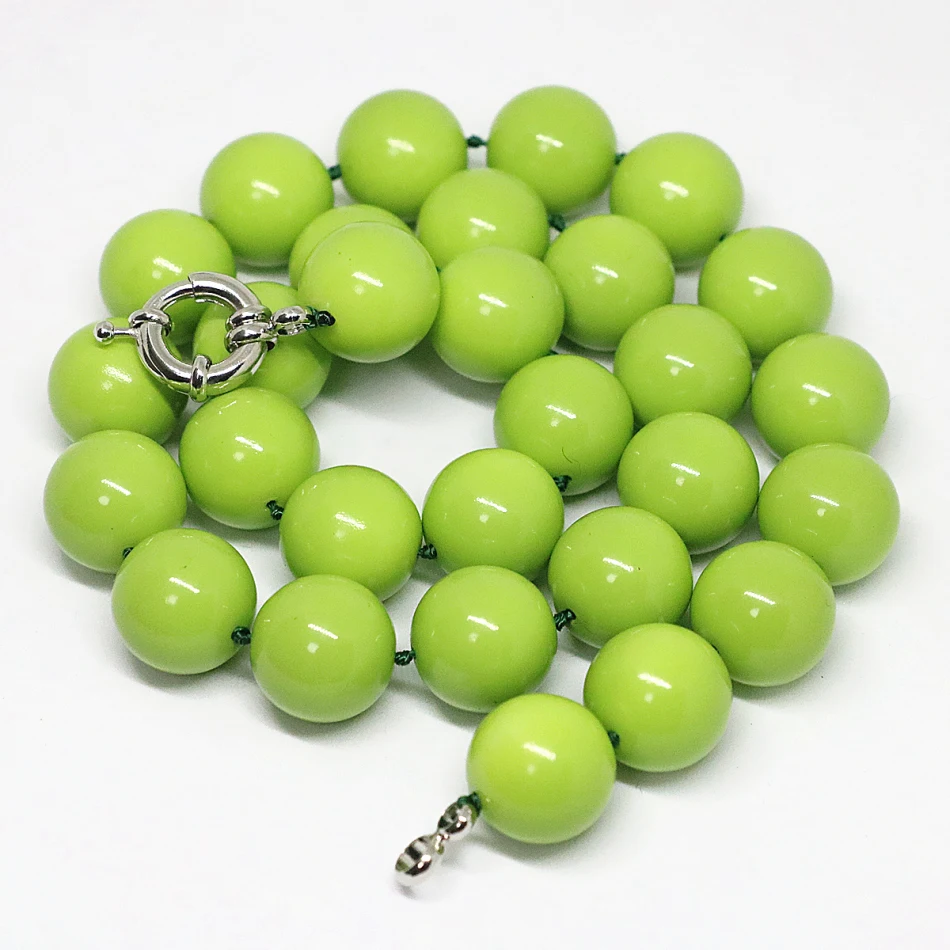 Ожерелье-цепочка из стекла с зеленым покрытием 18 дюймов 8 10 12 мм | Украшения и