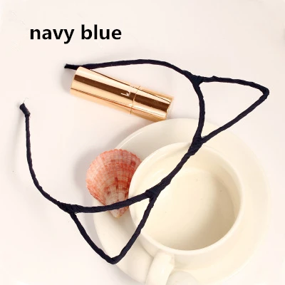 navy blue Новинка, Модный милый ободок с кошачьими ушками, обруч для волос, маленький обруч для головы дьявола, полый ободок для волос для женщин и девочек, ободок, аксессуары для волос - Цвет: navy blue