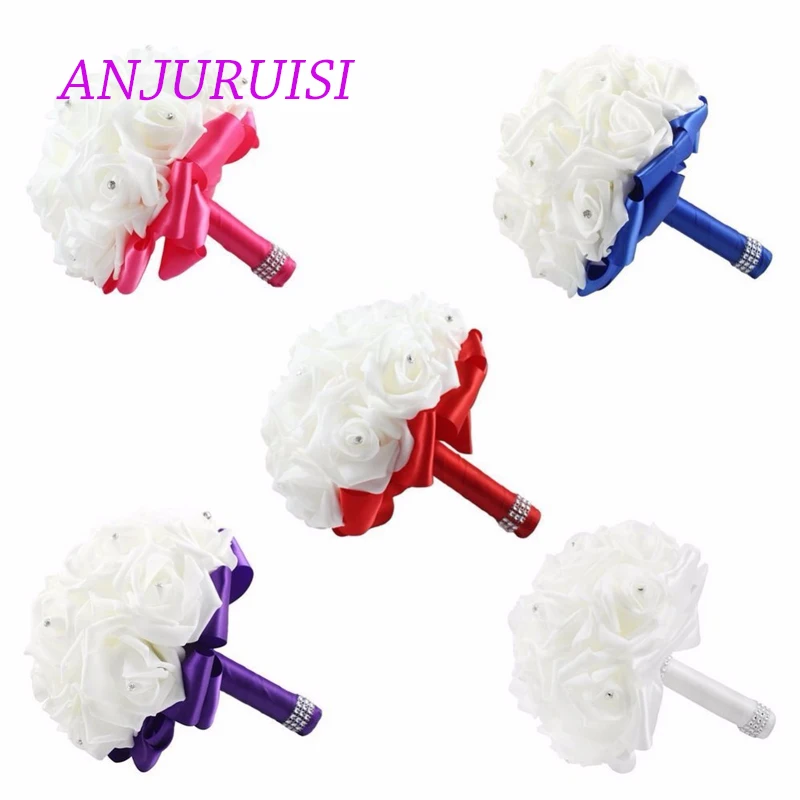 

Элегантные искусственные цветы для невесты ANJURUISI, искусственная шелковая лента