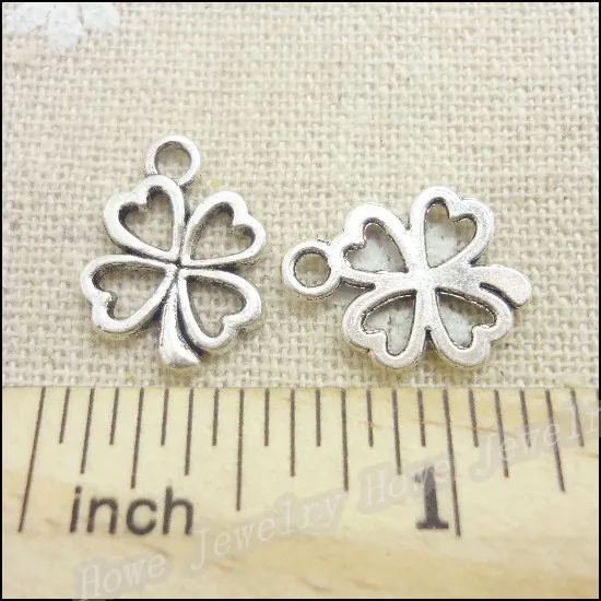 40 шт подвески Клевер Кулон тибетский серебряный цинковый сплав подходит браслет