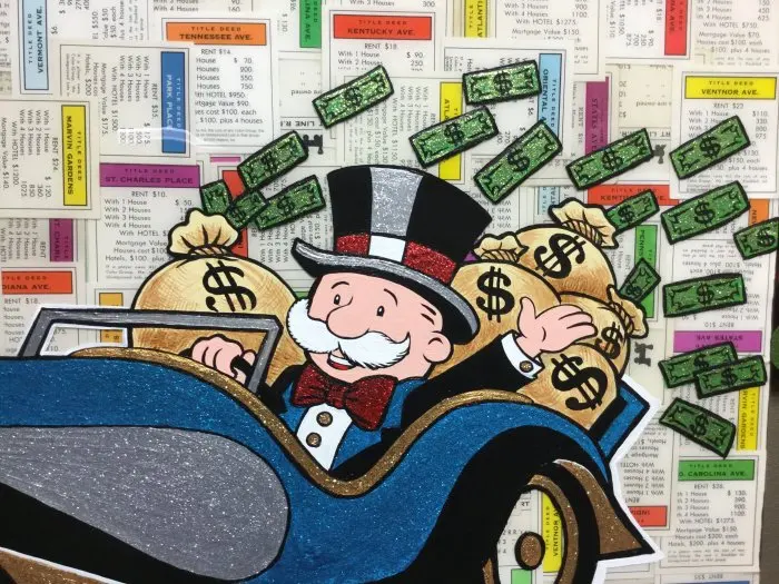 AM042 Mr Monopolyingly искусство уличное граффити Mimo Холст Картина Скрудж мышь плакат Настенная картина для гостиной домашний декор - Цвет: AM042