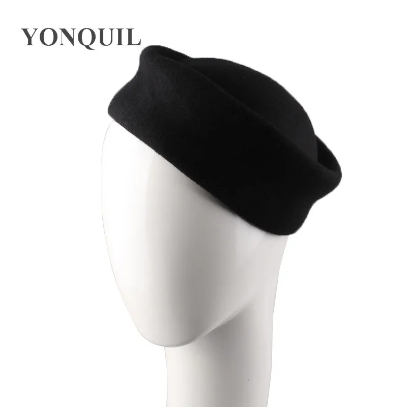 

Black Millinery 100% Wool Shaped Fascinator Base Hats Party Headwear Cocktail Fascinator Hair Accessories DIY Wedding Headpiece