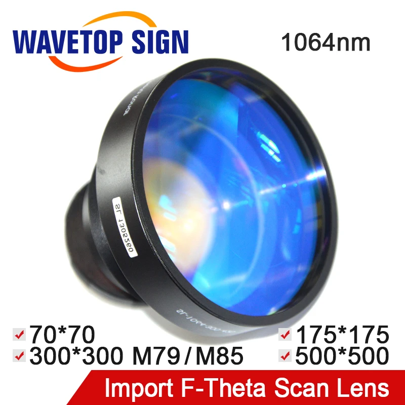 Волоконный лазер WaveTopSign Lens F Theta 1064 нм используется для волоконной лазерной