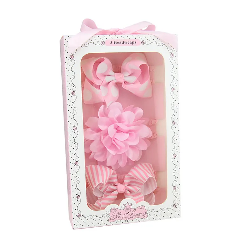 Детские Ленточные банты 3 шт./компл. цветочные искусственные повязки на голову