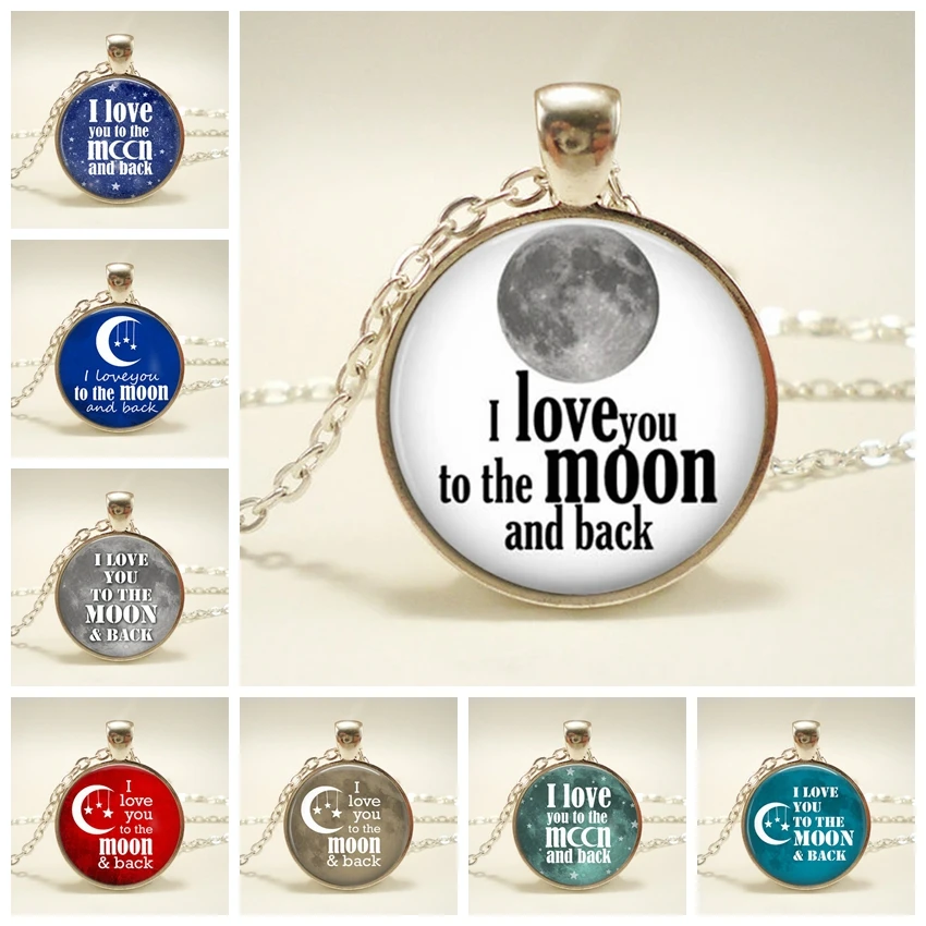 Ожерелье с надписью I love you to the moon and back ожерелье серой луной подарок для нее