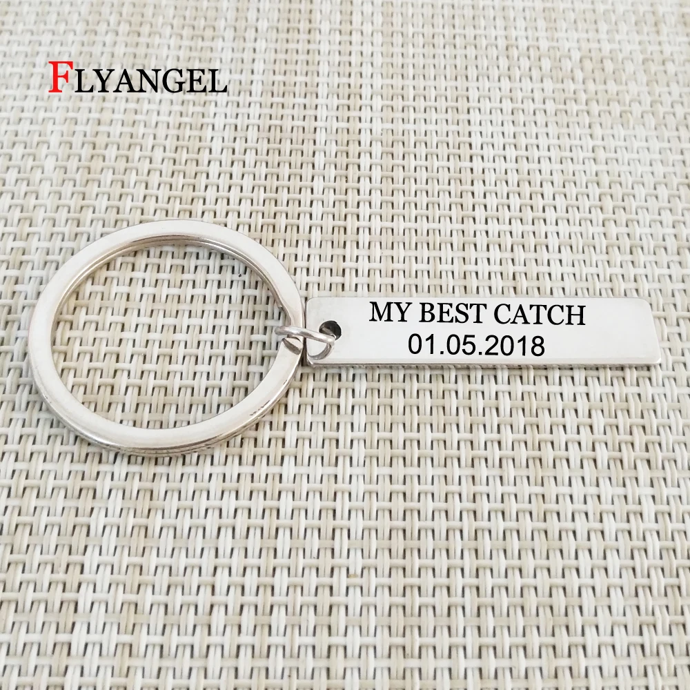 1 шт. креативное кольцо для ключей с надписью My Best Catch на заказ влюбленных пар