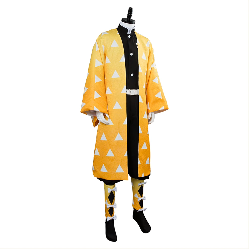 Anime Demon Slayer Hepburn Kimetsu no Yaiba Agatsuma Zenitsu Cosplay Costume Outfit Men Women Halloween Carnival | Тематическая