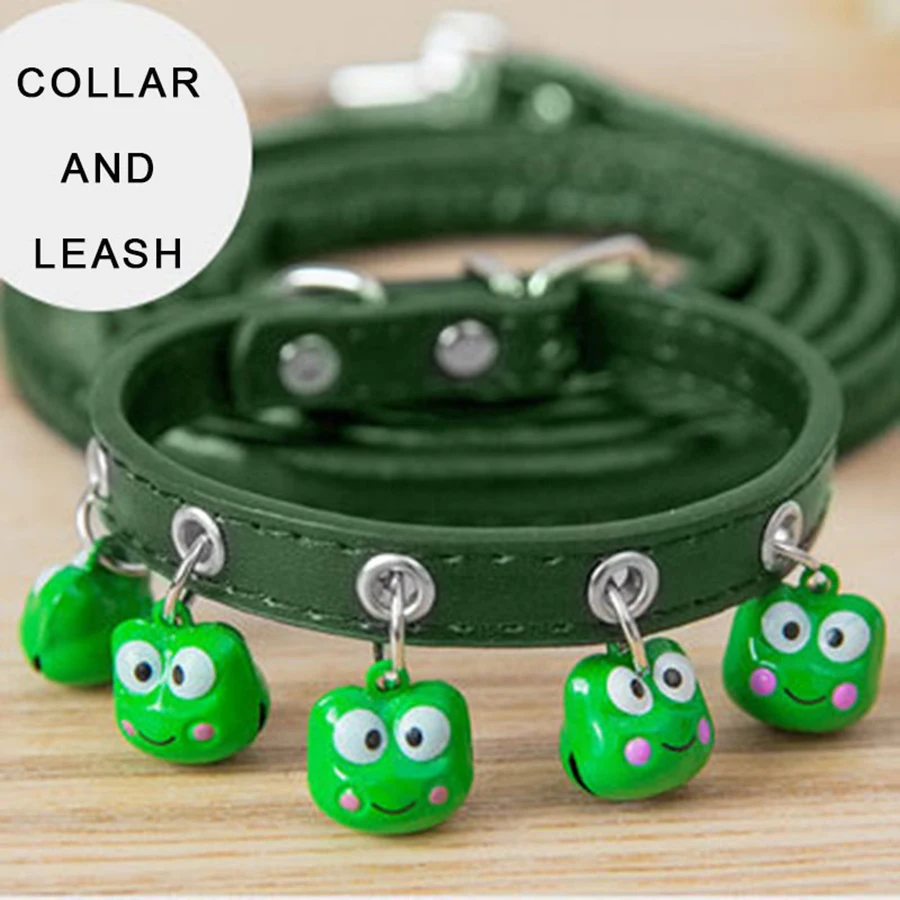 Cute Small Dog Collar Bell And Leash Set Puppy Personalized Teddy Pitbull Terrier Shih Tzu Supplies Riem Hond Petshop 50XQ07 | Дом и сад