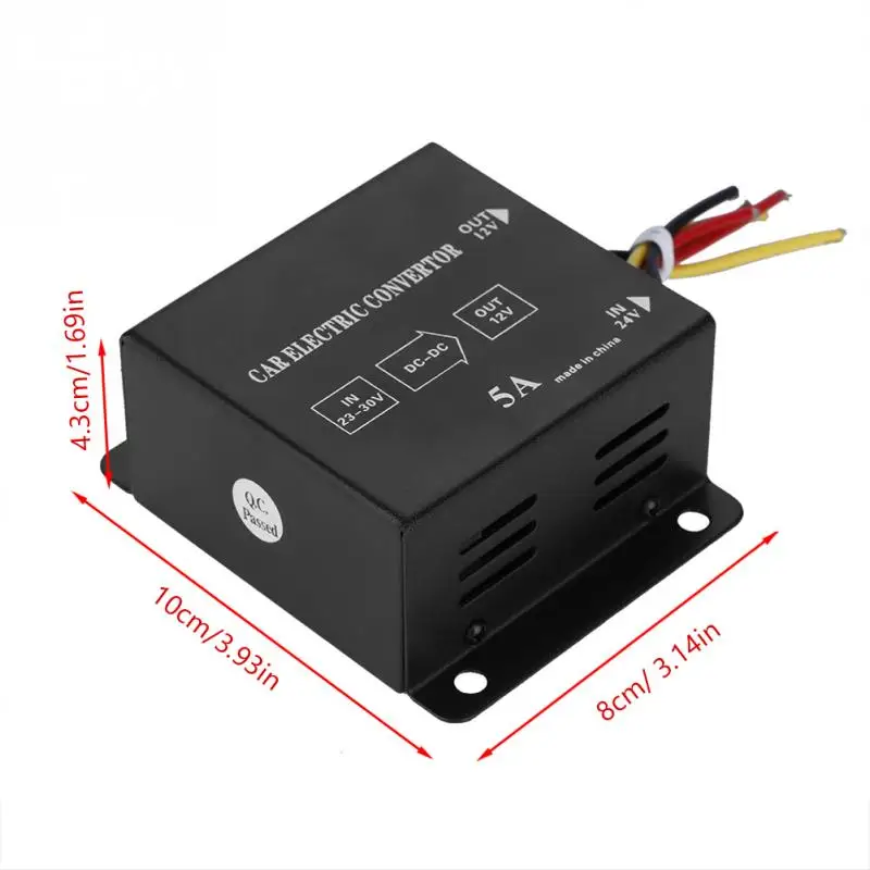 5A 60W Автомобильный Грузовик DC 24 В до 12 В Преобразователь мощности Электрический Инвертор преобразователь напряжения понижающий трансформатор автомобильный преобразователь мощности - Название цвета: 5A 60W